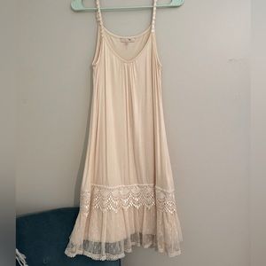 Slip dress with lace trim
